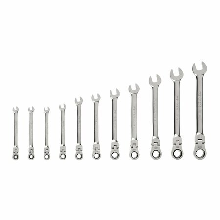 TEKTON Flex Head 12-Point Ratcheting Combination Wrench Set, 11-Piece 1/4-3/4 in. WRC95000